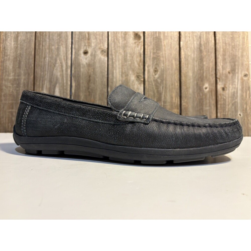johnnie-O Mox Penny Loafers Mens Sz 11 Gray Leather Slip On Casual Dress Shoes
